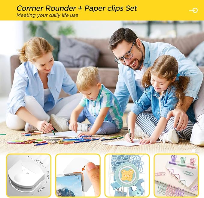 12 Inch Wood Guillotine Paper Cutter, Heavy Duty Wood Base Paper Trimmer with 32 Sheets Paper Cutting Board for Classroom, Crafting, Cardstock, Art Projects (White)