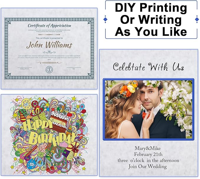 Epakh 200 Sheets Old Age Parchment Paper 8.5 x 11 Inch Standard Letter Vintage Colored Old Parchment Semblance Double Side Printing Paper(Blue)