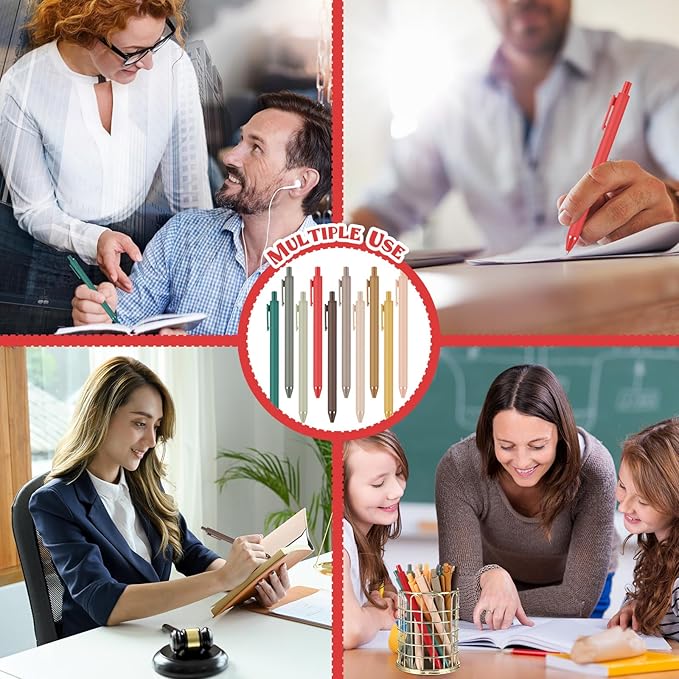 50 Pcs Ballpoint Pens Bulk Retractable Writing 1. 0 mm Black Ink Cute Pens Smooth Writing Color Fancy Gift for Teacher Student Employee Office School Home Baby Shower Supplies (Multiple Color)