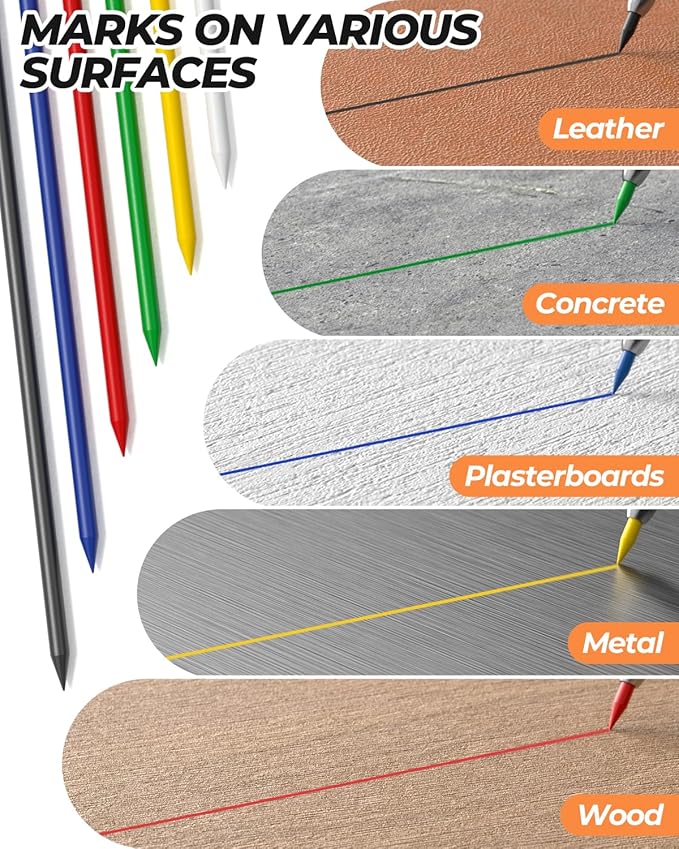 Nicpro 27 Pack Carpenter Pencils for Woodworking, Construction Mechanical Pencil with 100 Refill, Automatic Center Punch and Carbide Scribe Carpenter Tool, Construction Pencil for Carpenters Marking