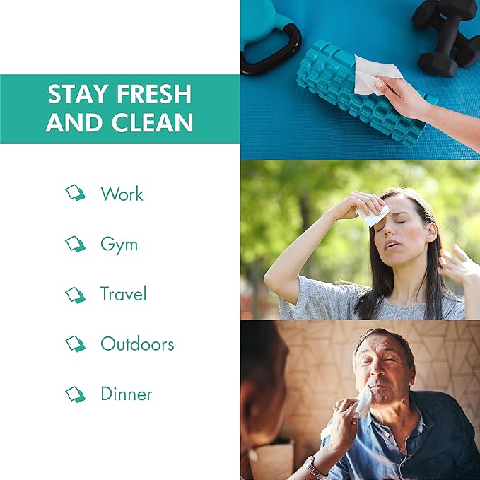 Handynaps Refreshing Hand Wipes, Alcohol-Free With Fresh Lemon Scent - Case of 1000 Individually Wrapped Wipes For Adults and Kids, Travel Essentials