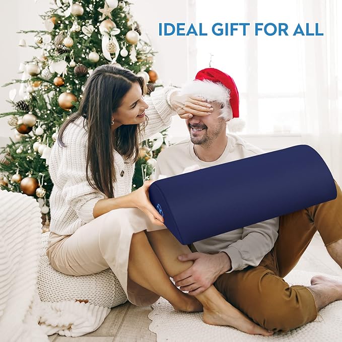 StepLively Foot Rest Ergonomic Pillow for Under Desk at Work, Anti-Fatigue Footrest Support Pillow for Fatigue & Pain Relief, Comfortable for Office Chair, Car Seat & Gaming Chair - Blue, Large