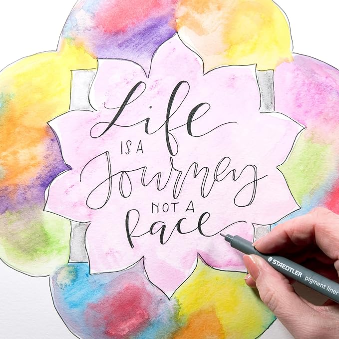 STAEDTLER Pigment Liner Pack, Black, 8 Pens, Assorted Line Widths, 0.05mm, 0.1mm, 0.2mm, 0.3mm, 0.5mm, 0.8mm, 1.0mm, 1.2mm