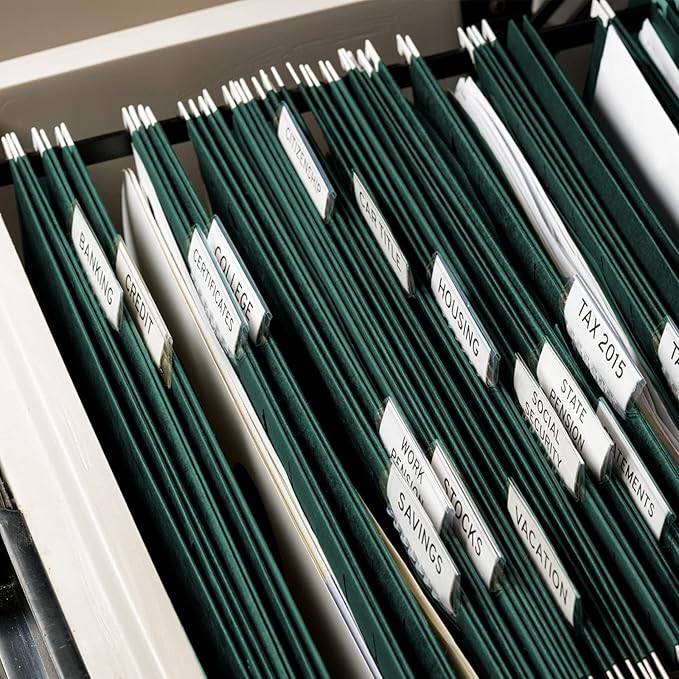 HERKKA Extra Capacity Hanging File Folders, 60 Pack Reinforced Letter Size Hanging Folders with Heavy Duty 0 Inch Expansion, Designed for Bulky Files, Green