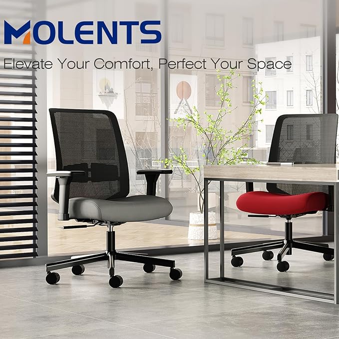 Ergonomic Office Chair, Mesh Computer Desk Chairs with Adjustable Lumbar Support, 3D Armrests, Tilt Function, Comfy Wide Seat, Swivel Executive Work Task Chair for Company and Home