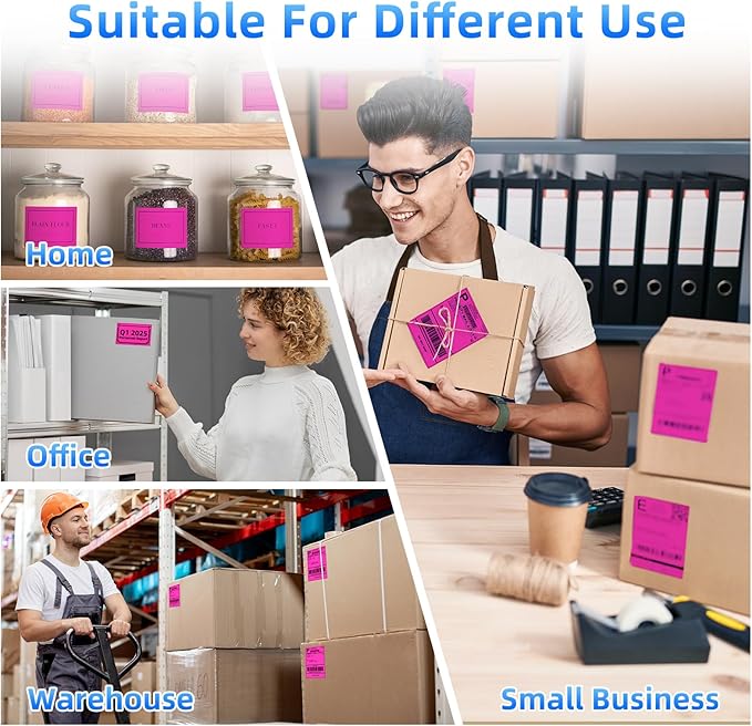 4x6 Thermal Labels, 1 Packs of 500 4x6 Fold Labels Rose Red - Compatible with JADENS, ASprink, Phomemo, Rollo, Zebra, Omezizy and Other Thermal Printers