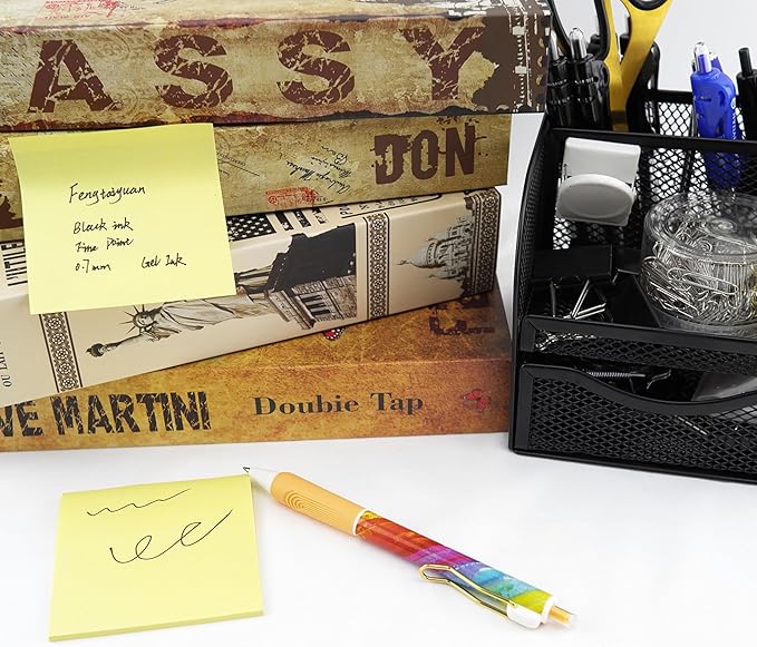 Fengtaiyuan Rd01GelBx6, Gel Ink Rollerball Pens, Black Ink, Fine Point, 0.7mm, 6 Count, Writting Pens, Smooth (Rd01GelBx6)