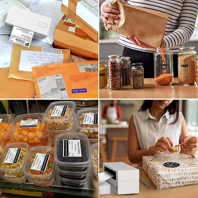 Nelko Bluetooth Thermal Shipping Label Printer, Wireless 4x6 Shipping Label Printer for Small Business, Support Android, iPhone and Windows, Widely Used for Amazon, Ebay, Shopify, Etsy(White)