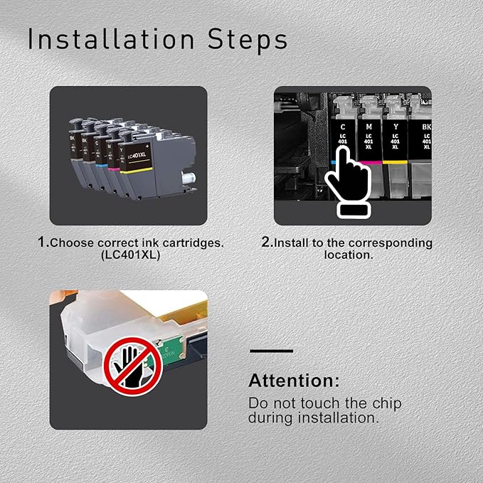 LC401XL Compatible Ink Cartridges Replacement for Brother Ink Cartridges LC401 Black to Use with Brother MFC-J1010DW MFC-J1012DW MFC-J1170DW Printer (2Black)