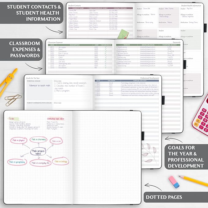 Legend Teacher Planner – Undated Lesson Plan Book for Teachers with Weekly & Monthly Calendars - Classroom Organization & School Year Planner – 8.5”x11.5” Hardcover (Mystic Gray)