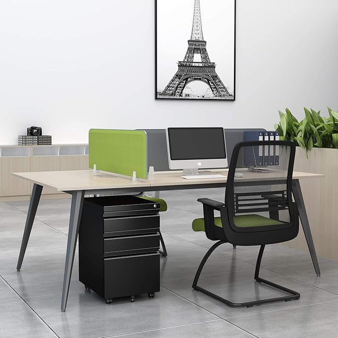 STANI 3 Drawer Mobile File Cabinet with Lock Under Desk Metal Filing Cabinet Locking Office Mobile Cabinet with Wheels Under Desk Office Drawers Rolling Mobile File Cabinet Assembly Required Black