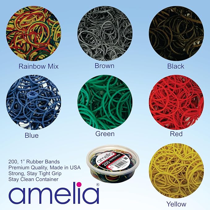 200, Jumbo Size, Red Color, US Made Rubber Bands for Pony Tails and Braids