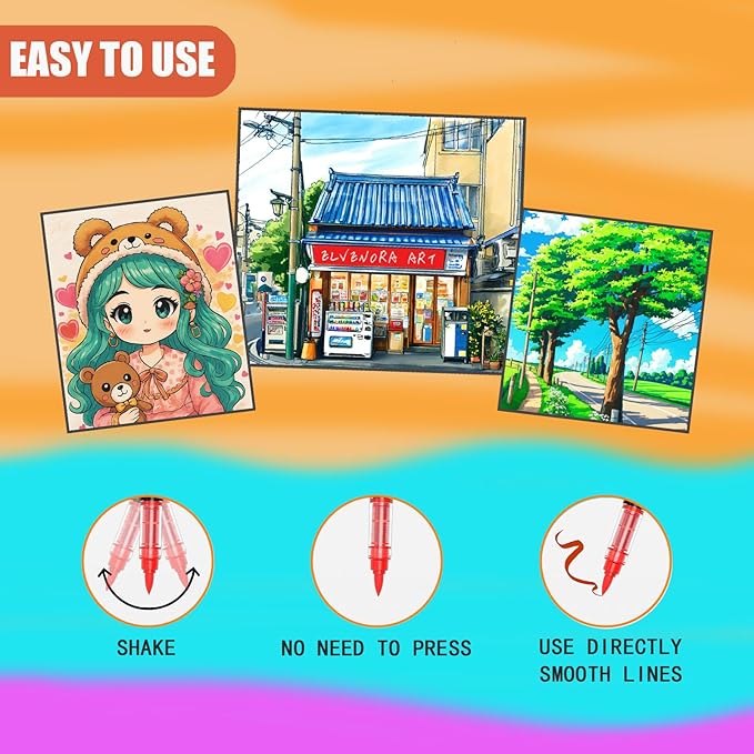 36 Colors Acrylic Paint Markers Set, Soft Brush Tip Pens for Rock, Wood, Canvas, Glass, Ceramic, Fabric, DIY Craft Projects ā Waterproof, Quick-Dry, Vibrant Ink for Artists & Beginners