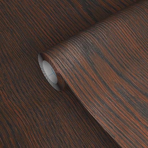 GSCIT Club Brown Walnut Wallpaper, 15.7 inch X 15ft Self Adhesive Wood Grain Repair Tape Patch for Tables, Chairs, Baseboards, Doors, Windows, Floors, Handicraft DIY.