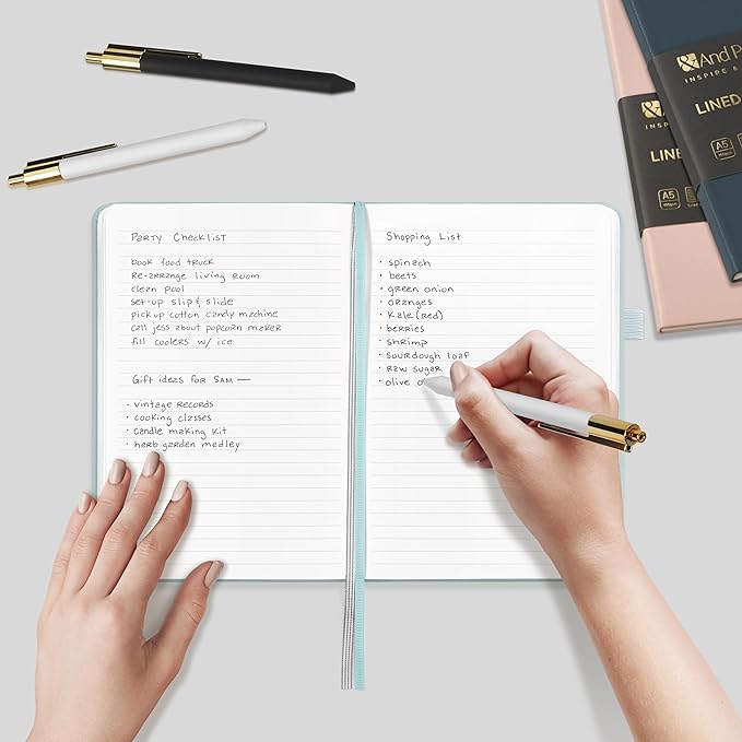 A5 Lined Leather Journal and Pen Set (3 packs), Hardcover Notebook with Pen, 160 Pages 100gsm Thick Ruled Paper for Men Women, for Work, Business, School or Home Writing, 5.7'' x 8'' (Purple)