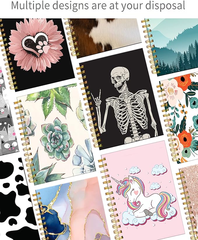 iampanda Spiral Journal Notebook,Strong Twin-Wire Binding with Premium Paper for Girl Women,Cool Cheetah 60 Sheets A5 College Ruled Notebook/Journal,Perfect for School Office Home Gifts,Black Leopard