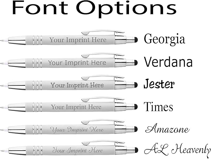 ExpressDesigns™ - Personalized Pens Gift Set - 2 Pack of | LED Flashlight Soft Touch Metal Pens w/gift box | Luxury Ballpoint Pen Custom Engraved with Name or Message | Light Up Pens (White)