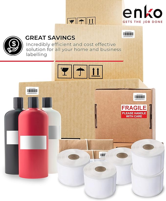 enKo (24 Rolls / 24000 Labels) 30334 Dymo Compatible Multipurpose Barcode (1-1/4" x 2-1/4")