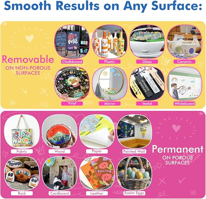 GOTIDEAL Window Markers for Glass Washable,Jumbo Chalk Markers for Blackboard,Car Marker for Auto,Chalkboard,Glass,Mirror,Calendar,School Painting,18 Colors Car Paint Pens with Metallic Colors(10mm)