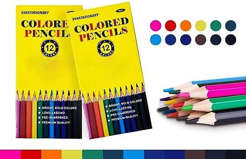 SKKSTATIONERY 288Pcs Colored Pencils, Coloring pencils Pre-sharpened, Back to school, 12 Colors, 12pcs/box, Total 288Pcs Color pencil set