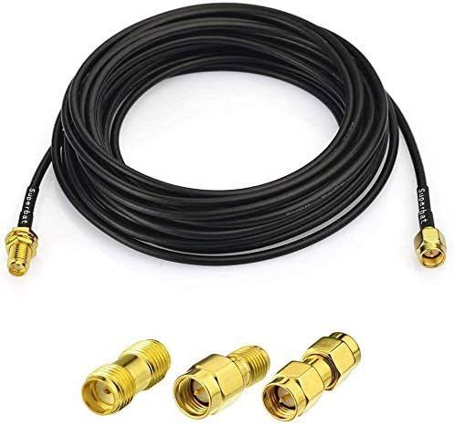 Superbat RF coaxial SMA Male to SMA Female Bulkhead RG174 3ft Cable + 3pcs RF by SUPERBAT