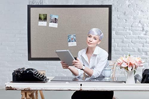 Gideal Bulletin Board 36 x 48 Inch, 100% Wood Framed Canvas Cork Board with Grey Fabric, Wall Mounted Notice Board for Home Office School, 2 Pack