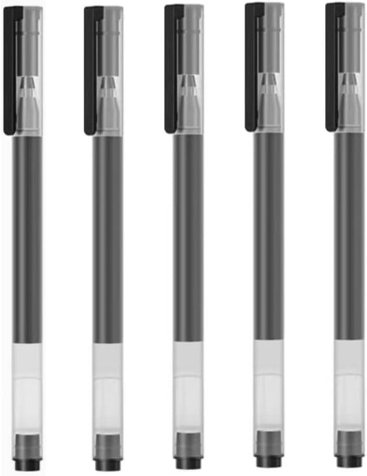Gel Ink Pens, 0.5mm Fine Point Quick Dry Smooth Writing Pens High-End Series for Office School Supplies,Pack of 5,Black