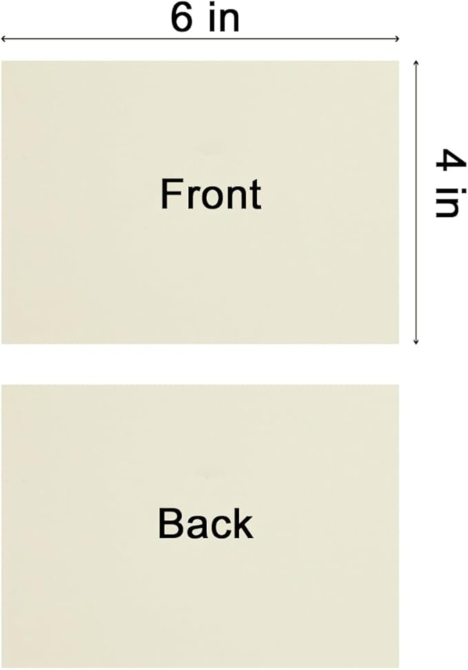 50 Sheets Blank Cardstock Paper 250 GSM Thick Heavy Cards Stock for DIY Art Projects, Card Making, Postcards, Greeting Cards, Birthday Party, Wedding Invitations (Cream, 4x6 inches)