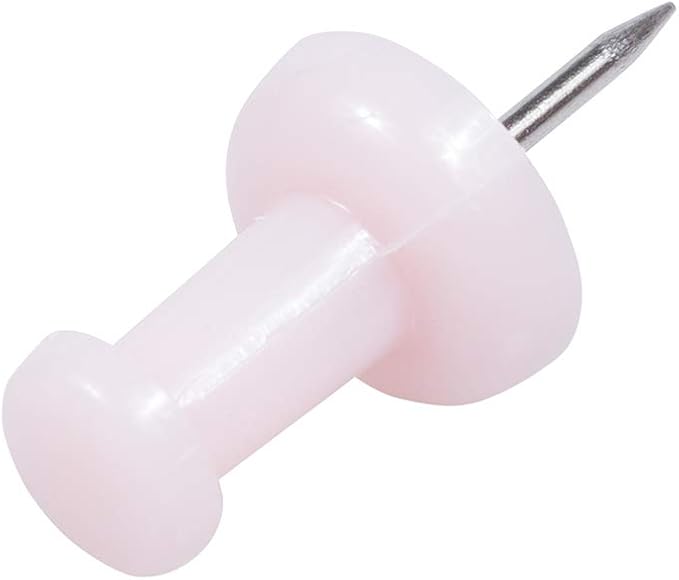 JAM PAPER Colorful Push Pins - Baby Pink Pastel Pushpins - 100/Pack