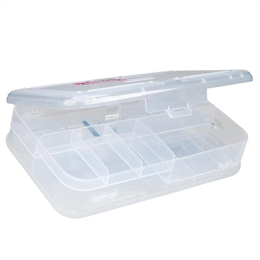 Craft County | Transparent Pencil Box | Double Sided Utility Box Storage Office Supplies Organizer | Clear
