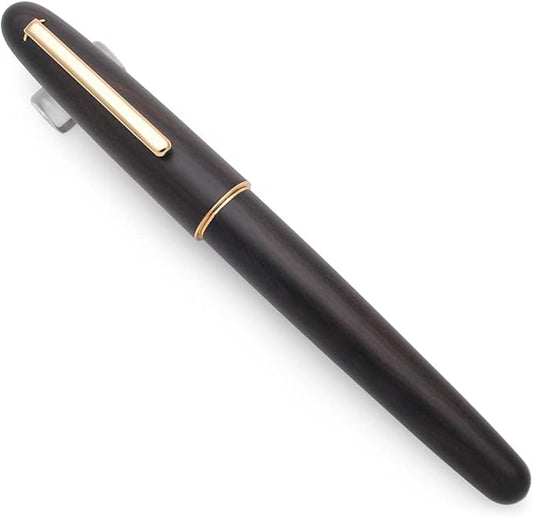 JINHAO 9036 Natural Wood Fountain Pen Handmade Ink Pen (Fine Nib 0.5mm, Ebony Wood)