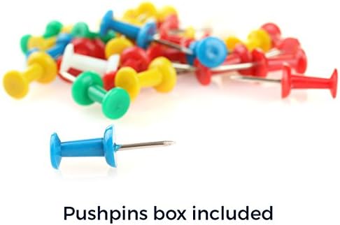 PinPix 16x14 Inch Cork Bulletin Board. This Decorative Framed Pin Board Comes with Dark Stone Design and a Satin Black Frame. Ideal for Home Office Decor or Message Board (PinPix-1808)