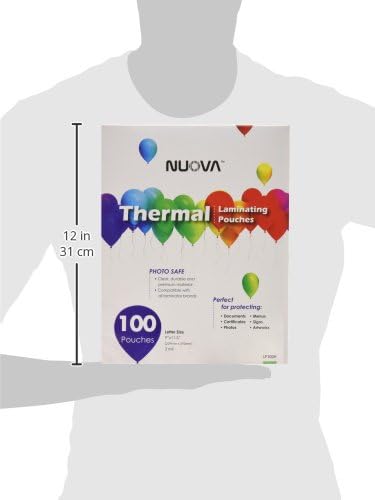 Nuova Premium Thermal Laminating Pouches 9" x 11.5", Letter Size, 3 mil, 100 Pack (LP100H)