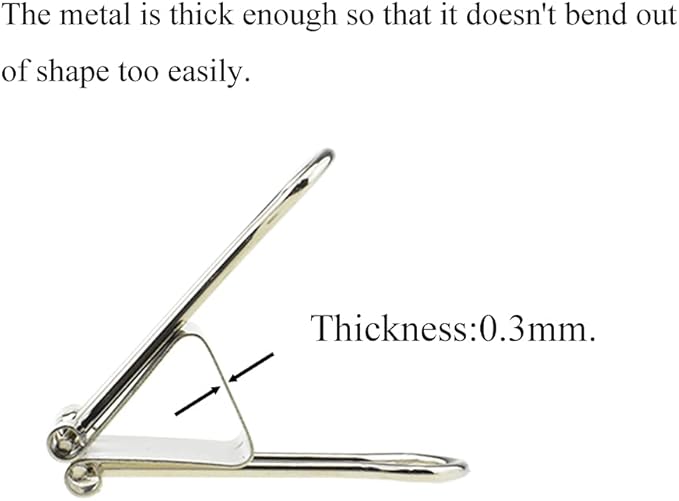 HAHIYO Binder Clips Paper Clamps Spring Steel Sturdy Small 0.75 inches Width 0.2 Inch Capacity No Sharp Edges Heavy Duty Tight Grip Reusable White Metal Bright Finish for Home Office School 30 Pack