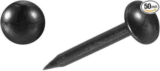 uxcell Upholstery Tacks Nail Pins Furniture, 50Pcs 5x17mm Thumb Tack Pins Assortment Kit Carbon Steel for Home Sofa DIY Decorative Nail Heads Nails, Black