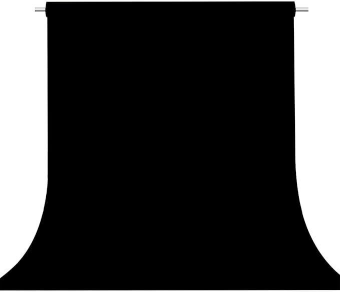 Black Photo Backdrop for Photoshoot, Photo Backdrop Curtain by TERSUM