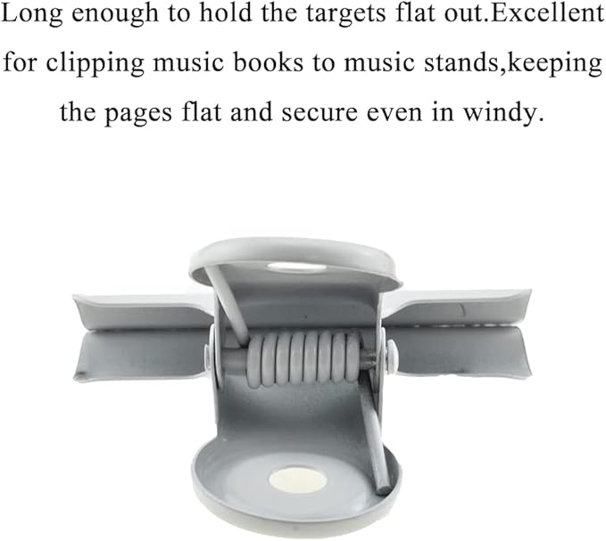 HAHIYO 2.5inch White Bulldog Clips Metal File Hinge Binder Clips Clamps Save Space Strong Spring Jaws Rock Solid Grip Book Lay Flat Deburred Edge for Hang Photos Wall Grid Dog Food 9PCS