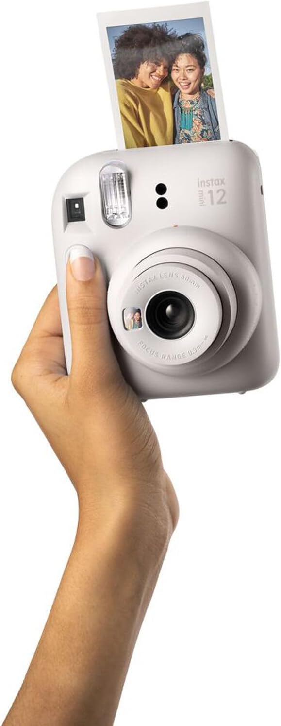 FUJIFILM INSTAX MINI 12 Film Camera Clay White Bundle - Image 8