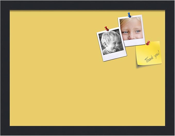 PinPix 16x12 Inch Cork Bulletin Board. This Decorative Framed Pin Board Comes with Honey Pastel Design and a Satin Black Frame. Ideal for Home Office Decor or Message Board (PinPix-1810)