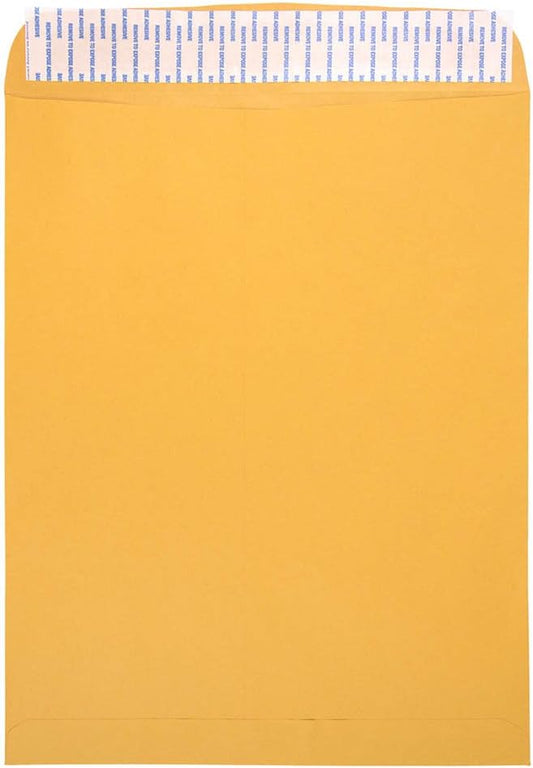 JAM PAPER 11 1/2 x 14 1/2 Open End Catalog Commercial Envelopes - Brown Kraft Manila - Bulk 500/Box