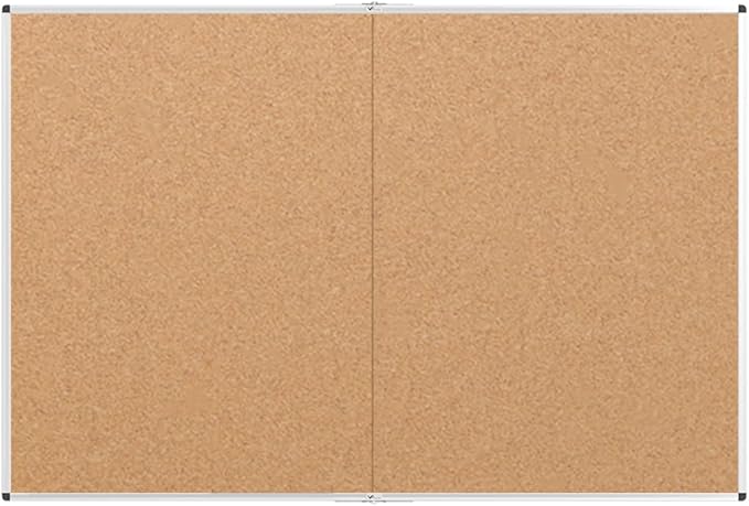 VIZ-PRO 60" x 36" Large Cork Bulletin Board, Foldable & Wall-Mounted Notice Pin Board with Silver Aluminum Frame, for School Home Office - 5' x 3' Corkboard