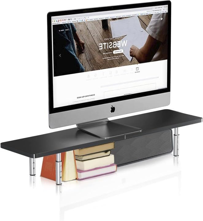 suptek Laptop Stand for Desk,Computer Monitor Laptop Stand Riser for Printer, Notebook and All Flat Screen TV Display,3 Height Adjustable(MST016)