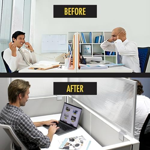 OBEX Screen Extender Polycarbonate Desk Privacy Panel & Divider for Office Cubicle, 18" x 30", Translucent