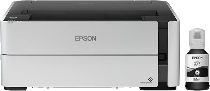 Epson EcoTank ET-4800 Wireless All-in-One Cartridge-Free Supertank Printer & EcoTank ET-M1170 Wireless Monochrome Supertank Printer with Ethernet Plus 2 Years of Unlimited Ink*,White