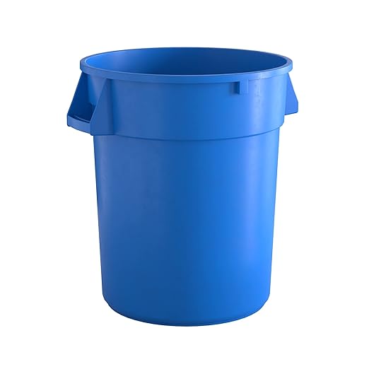 32 Gallon Blue Round Commercial Trash Can