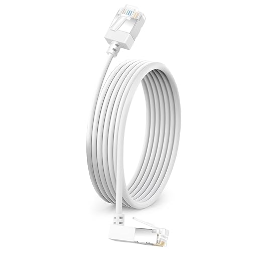 Flexible Cat 6 Ethernet Cable 270 °Upward Angle 6.6 Feet, Ultra Thin & Slim by DUTEVOLNS