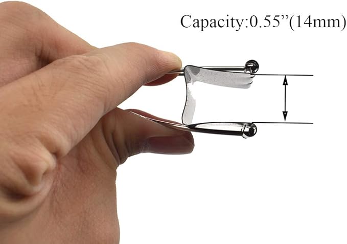 HAHIYO Binder Clips Paper Clamps Spring Steel Sturdy Medium 1.57 inches Width 0.55 Inch Capacity No Sharp Edges Heavy Duty Tight Grip Reusable Black Metal Bright Finish for Home Office School 30 Pack