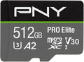 PNY P-SDUX512U3100PRO-GE 512GB PRO Elite Class 10 U3 V30 microSDXC Flash Memory by PNY