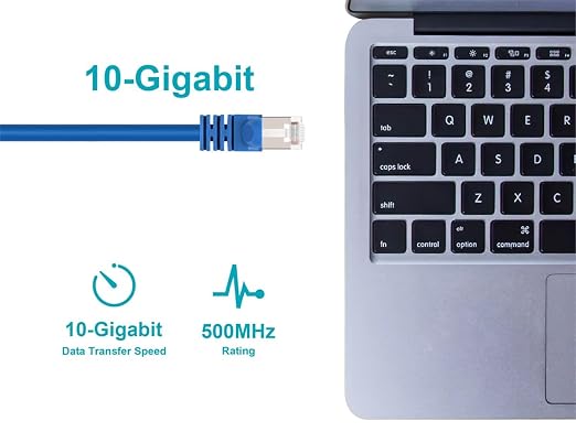 Monoprice Cat6A 5ft Blue Patch Cable Double Shielded 26AWG 10G Pure Bare Copper - Image 5