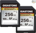 【5-Years Data Recovery】 GIGASTONE 256GB SD Card 2-Pack, 4K Camera Pro, UHS-I A1 by Gigastone